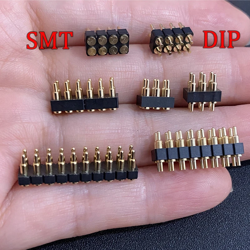 1 Stück Federbelasteter Pogo-Pin-Steckverbinder 4/6/8/10/12/14/16/20 Pin Doppelreihig Oberflächenmontage SMT & DIP, Höhe 7,0 mm, Rastermaß 2,54 mm – Detail 6