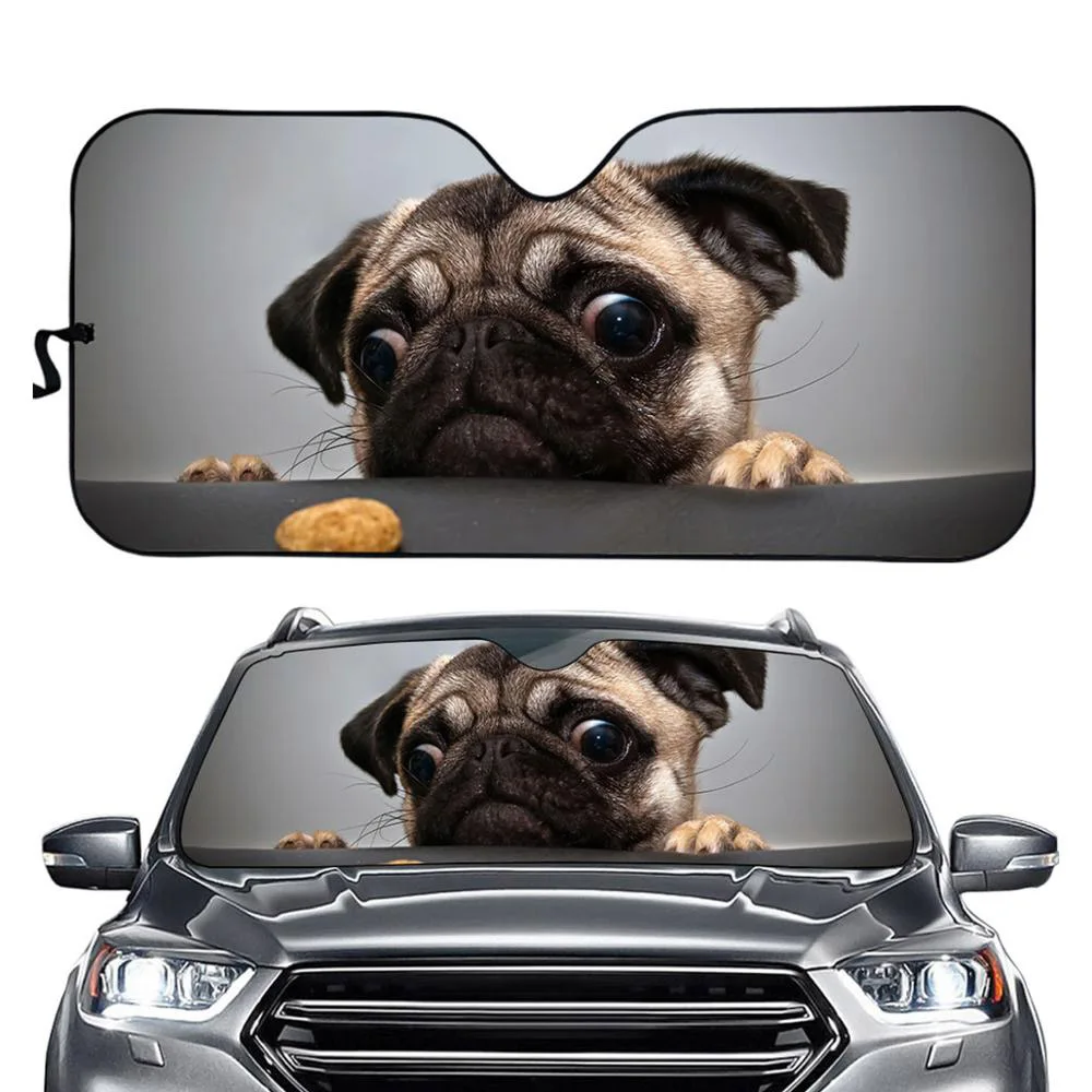 

Cute Pug Animal Print Car Sun Shades Windshield Sun Shade Interior Protector Auto/Vehicle Front Windows Sunshade SUV Sun Blocker