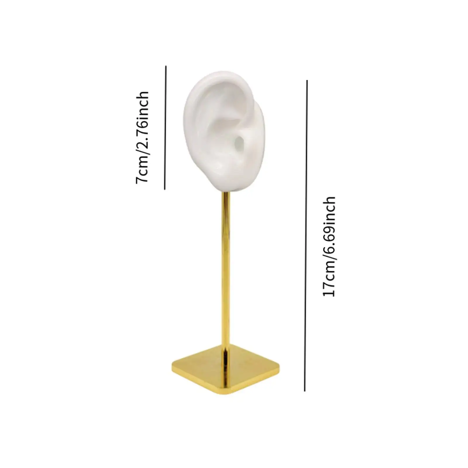 Silicone Ear Model Earring Stand Organizer for Anniversaries Gift Accessories Multipurpose Height 17cm Copper Storage Rack