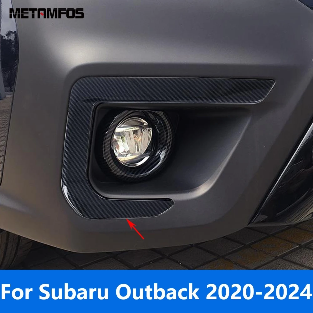 Front Fog Light Lamp Cover Trim For Subaru Outback 2020-2023 2024 Accessories Carbon Fiber Foglight Eyelid Eyebrow Car Styling