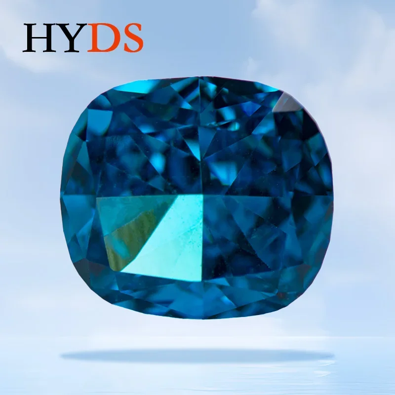 

Cubic Zirconia Aquamarine Color Crushed Ice Cut Cushion Shape Charms Beads for DIY Jewelry Making Rings Materials No Certificate