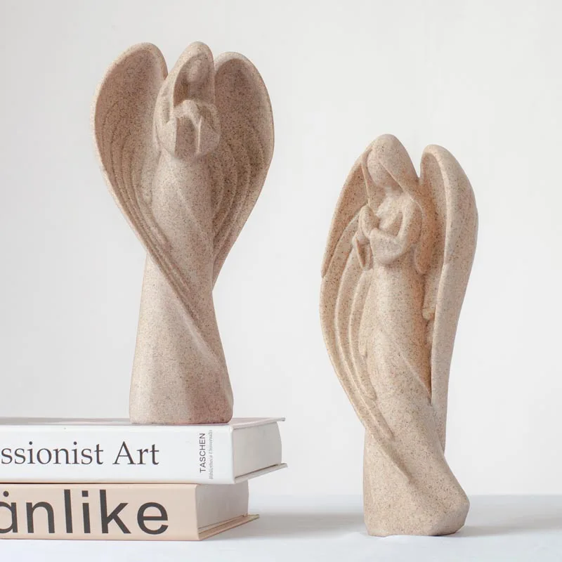 

Sandstone Angel Sculpture‌ – Handmade Resin Decor, Spiritual Gift for Garden & Altar, Unique Home Accent