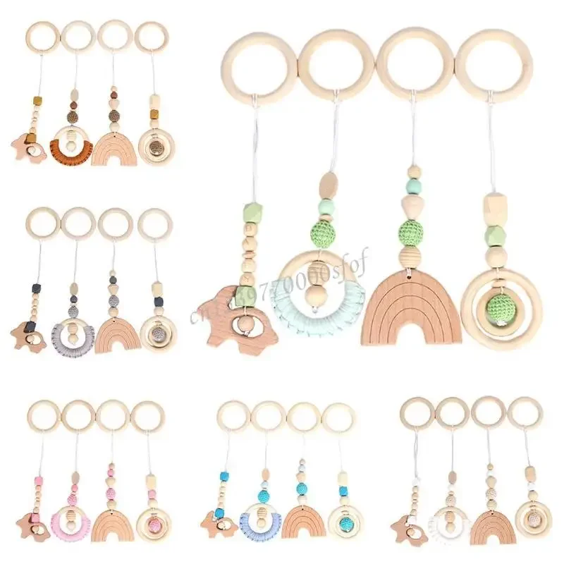 

4 шт./компл., детские сенсорные подвески для игр в тренажерном зале, подвесные подвески для занятий спортом, украшения для стойки для фитнеса, украшения для колясок J60B