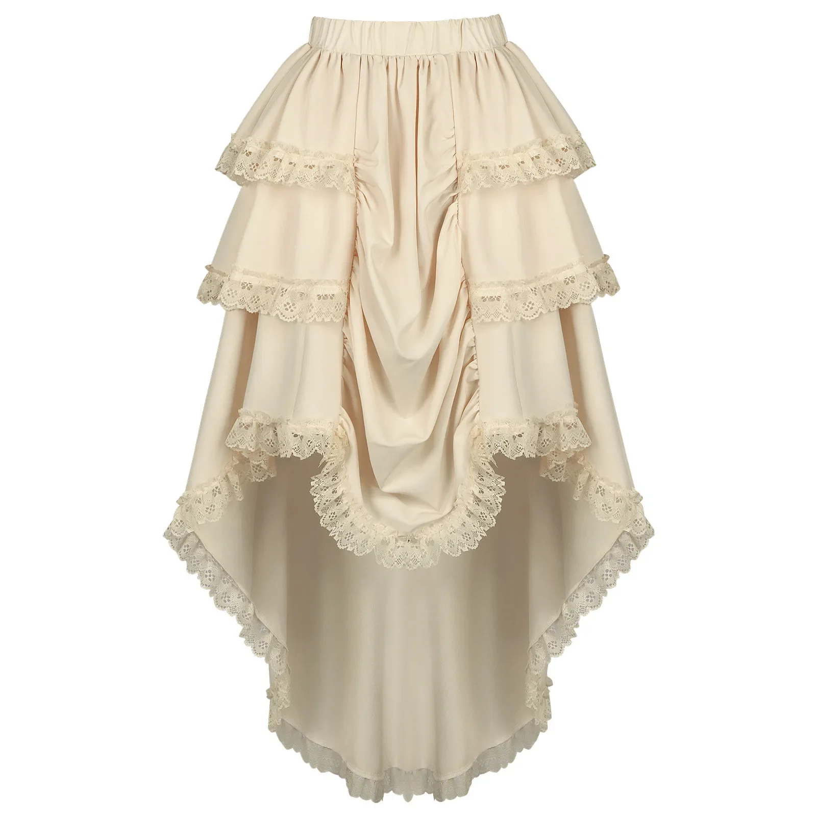 Medieval Ruffled High Waisted Long Victorian Skirt Steampunk Skirts Womens Party Wear Gothic Vintage Clothes Medieval Costume view 3