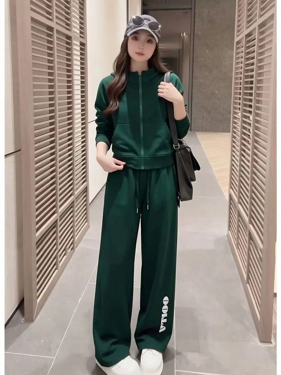 

Casual Sportswear Set Women Spring Autumn 2026 New Faion Ele Two-Piece Hoodie Sweatirt Set Trendy Polyester Fiber