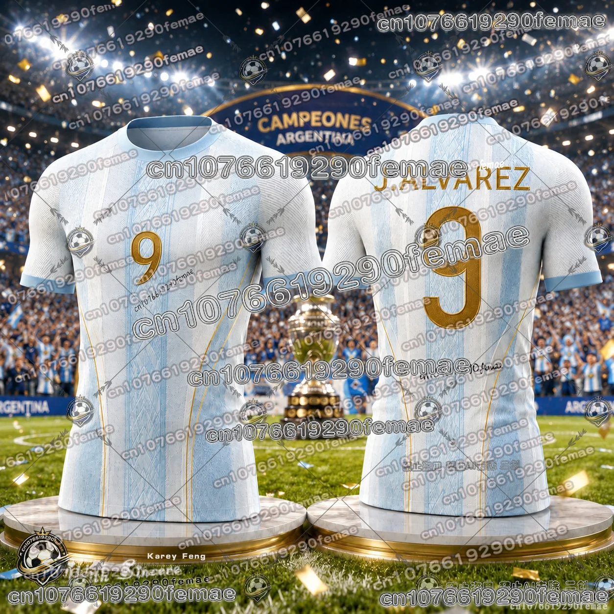 Argentina Soccer Fan Limited Edition Jersey Kids Adults Lightweight Breathable Comfortable Quick Dry Outdoor Sports Top