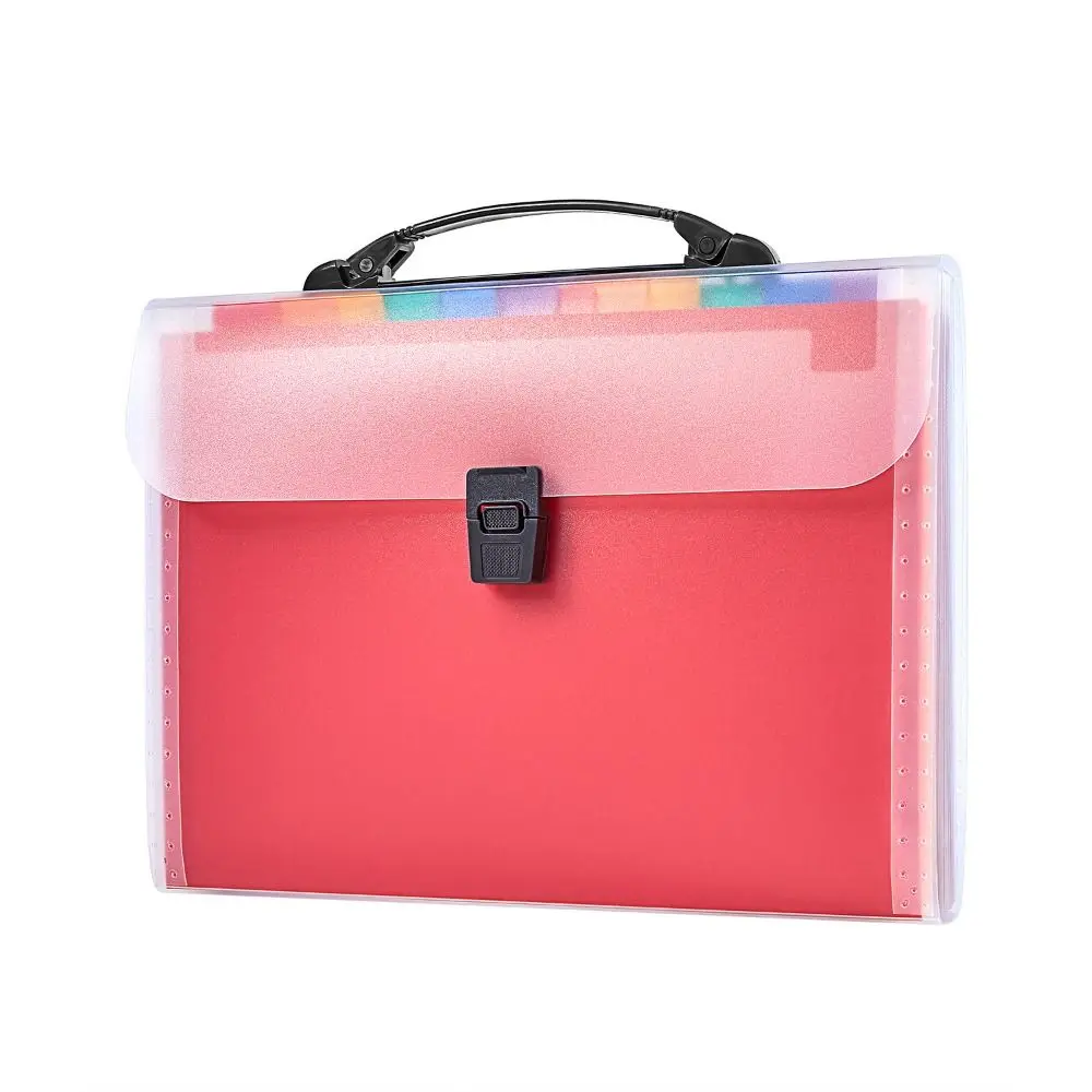 13 Layers A4 Handheld File Bag Transparent Large Capacity Test Paper Storage Bag Waterproof INS Student Bellows Bag
