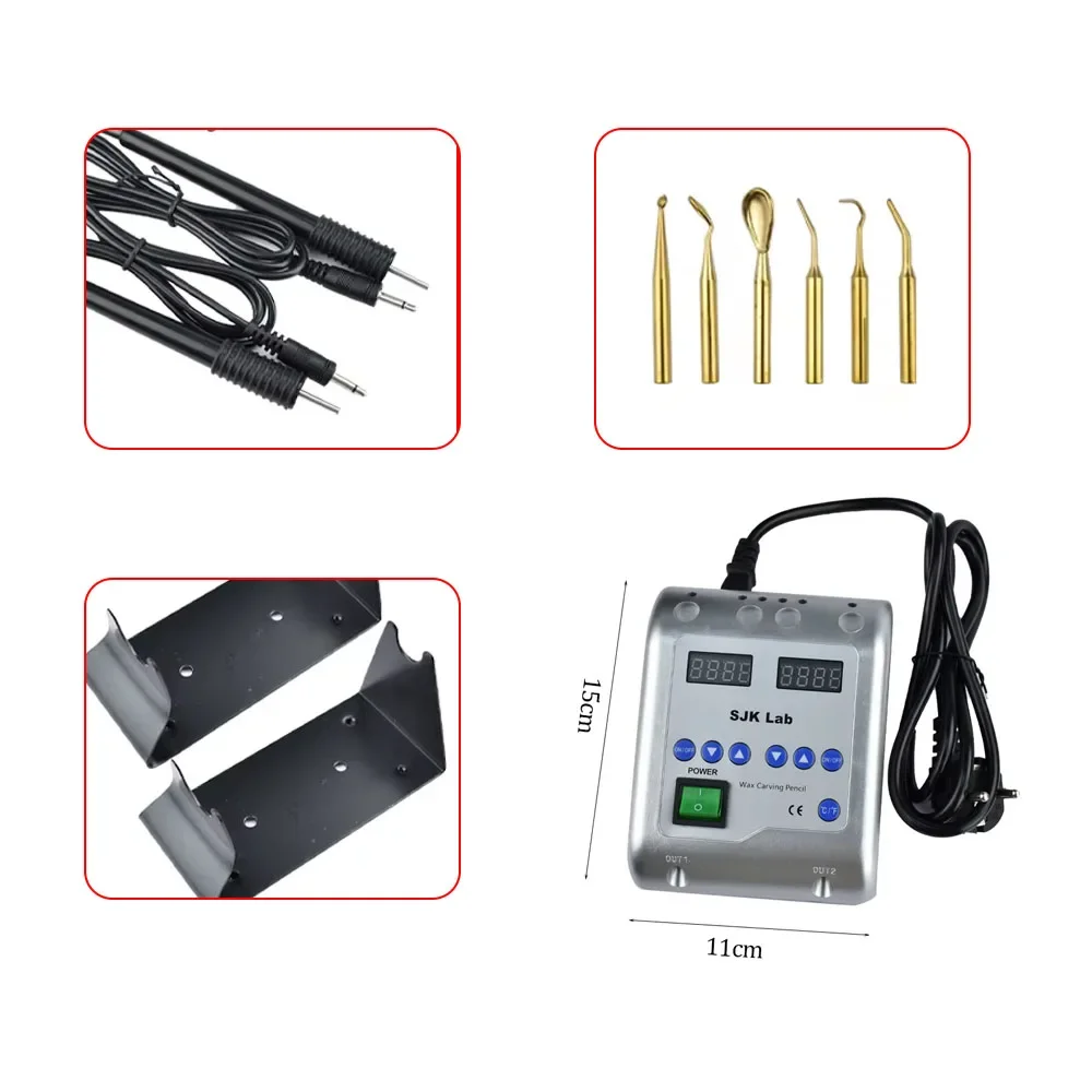 

Dental Electric Wax Carving Machine with Double Pen and 6 Wax Tips for Dental Lab Crown Bridge Work