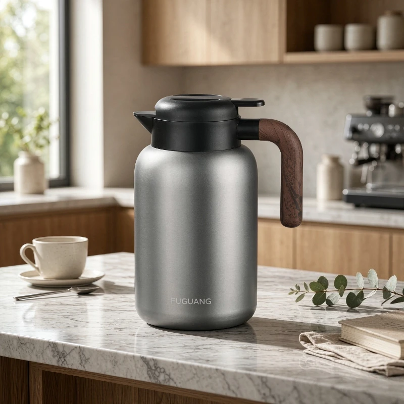 316L Stainless Steel Thermal Jug 24H Insulated Water Flask with One Touch Pour Spout Rust Resistant Easy Clean Interior for Home