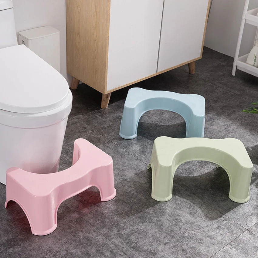 Plastic Squatting Stool, Toilet Stool, Convenient and Compact, Bathroom Toilet Step Stool for Kids Adults, 17cm height