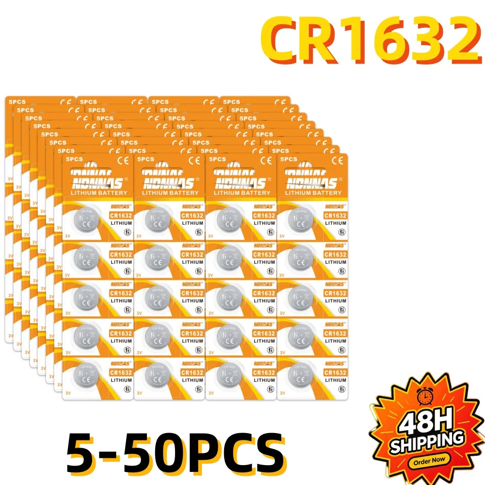 3V 125mAh CR1632 Coin Cells Batteries CR 1632 DL1632 BR1632 LM1632 ECR1632 Lithium Button Battery For Watch Remote Key