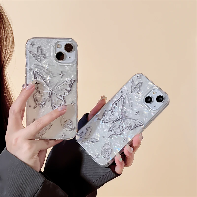 Butterfly Marble Phone For Samsung A13 a23 a14 a34 54 12 52 A72 A32 A22 A42 A33 A53 A73 51 A71 A31 a21S Conch Pattern Soft Cover