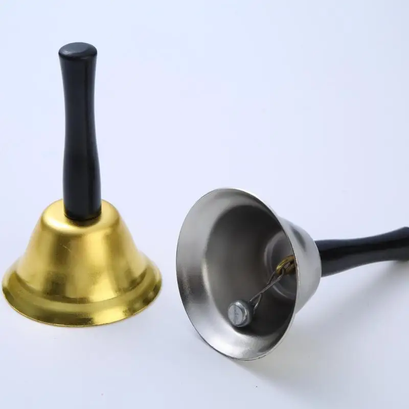 Hand-Cranked Wooden Christmas Bell for Kids Lightweight Sturdy Santa Claus Themed Party Favor Hand Bell Crank Handle
