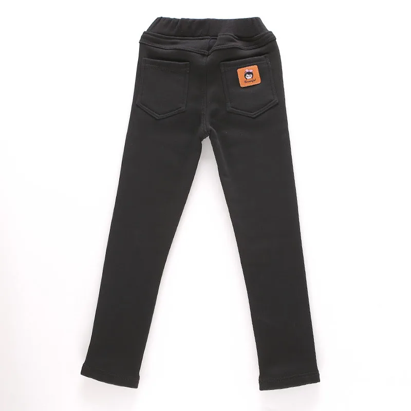 Mode Winter Baby Meisjes Jeans Warme elastische taille broek Kinderen Dikker Jeans Twee kleuren Kinderen Lange broek voor 4-14 jaar