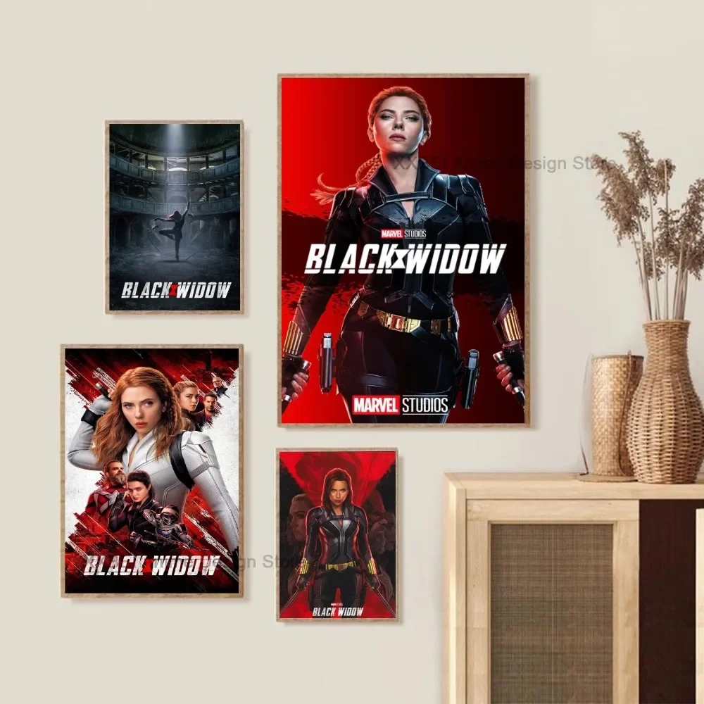 1pc Modern Interior Wall Decoration Hanging Painting Superhero Black Widow Movie Poster Stickers Bedroom Living Room Cafe Mural