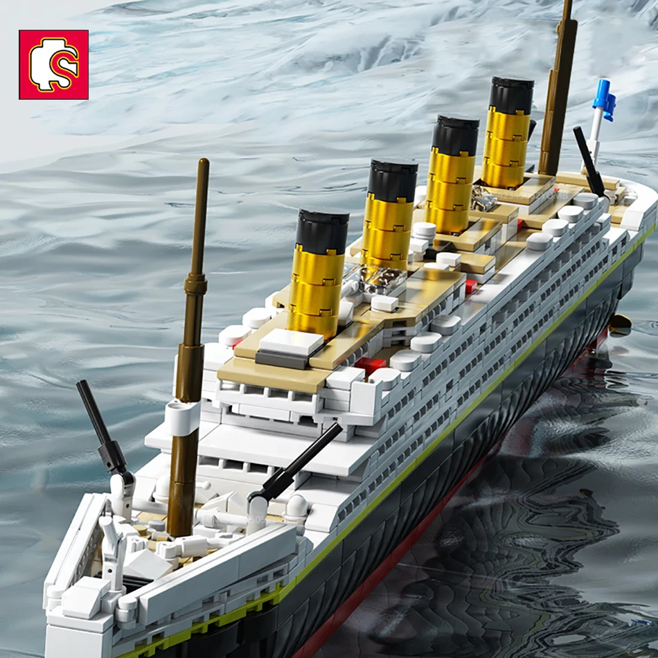 SEMBO 1333pcs 3D Titanic Model Building Blocks City DIY Cruise Ship Boat Educational Bricks Toys for Children