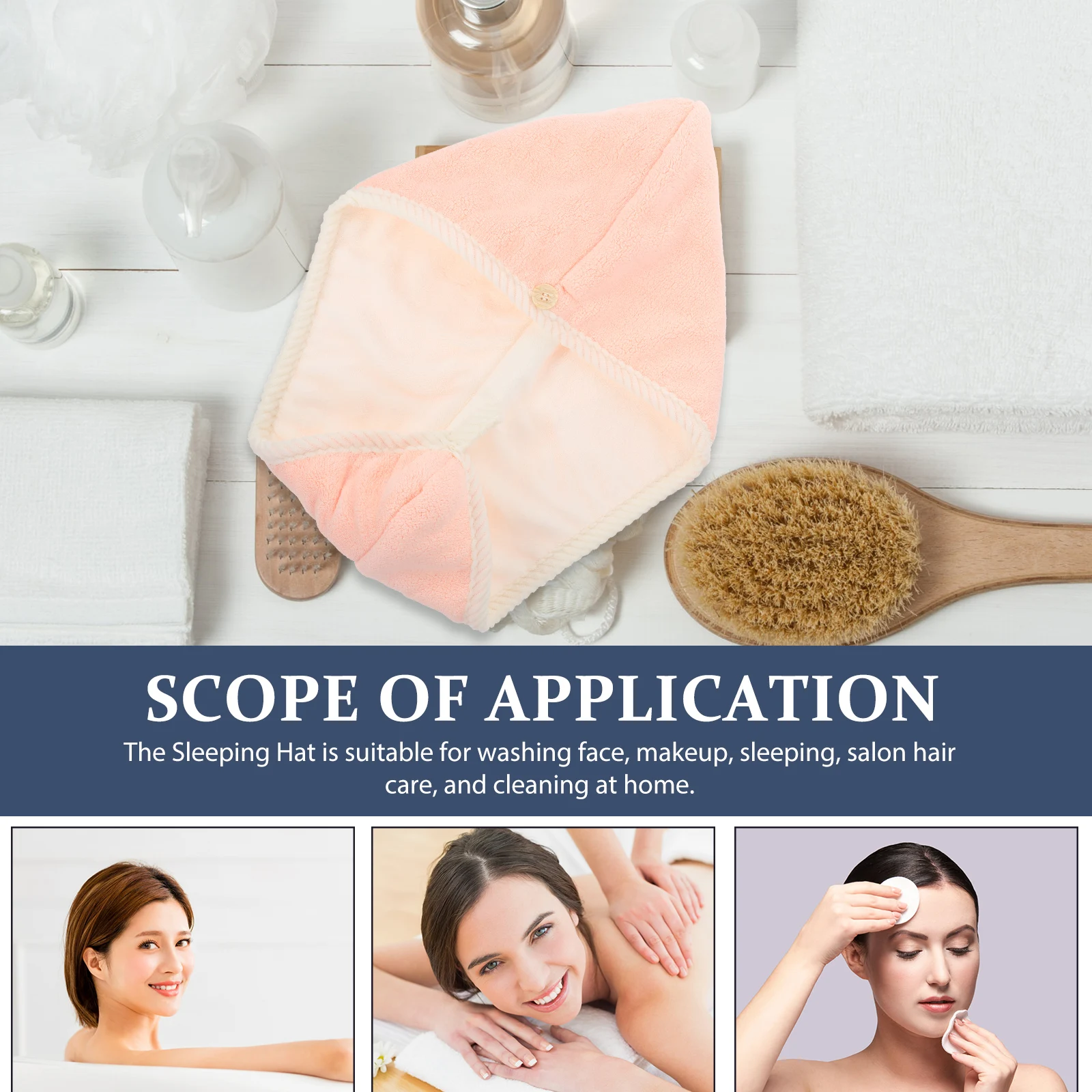

Coral Fleece Dry Hat Water Absorbent Towel Fast Drying Bathing Towel Practical Head Long Hair Wrap Wrap Compression