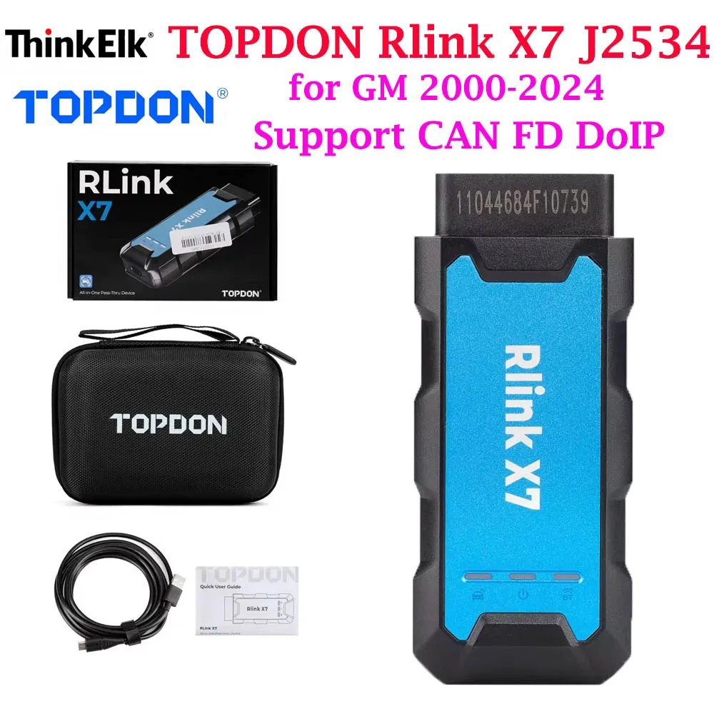 TOPDON Rlink X7 J2534 Support for GM Vehicles from 2000 to 2024 Supports CAN FD and DoIP Protocols