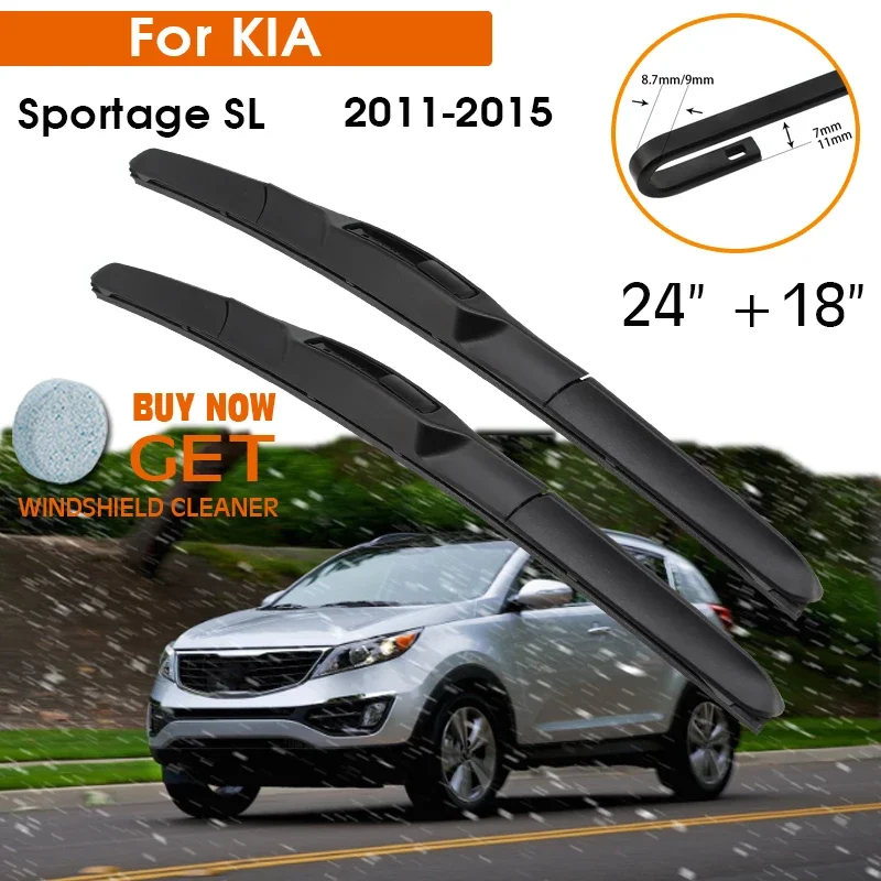 

Car Wiper Blade For KIA Sportage SL 2011-2015 Windshield Rubber Silicon Refill Front Window Wiper 24"+18" LHD RHD Accessories