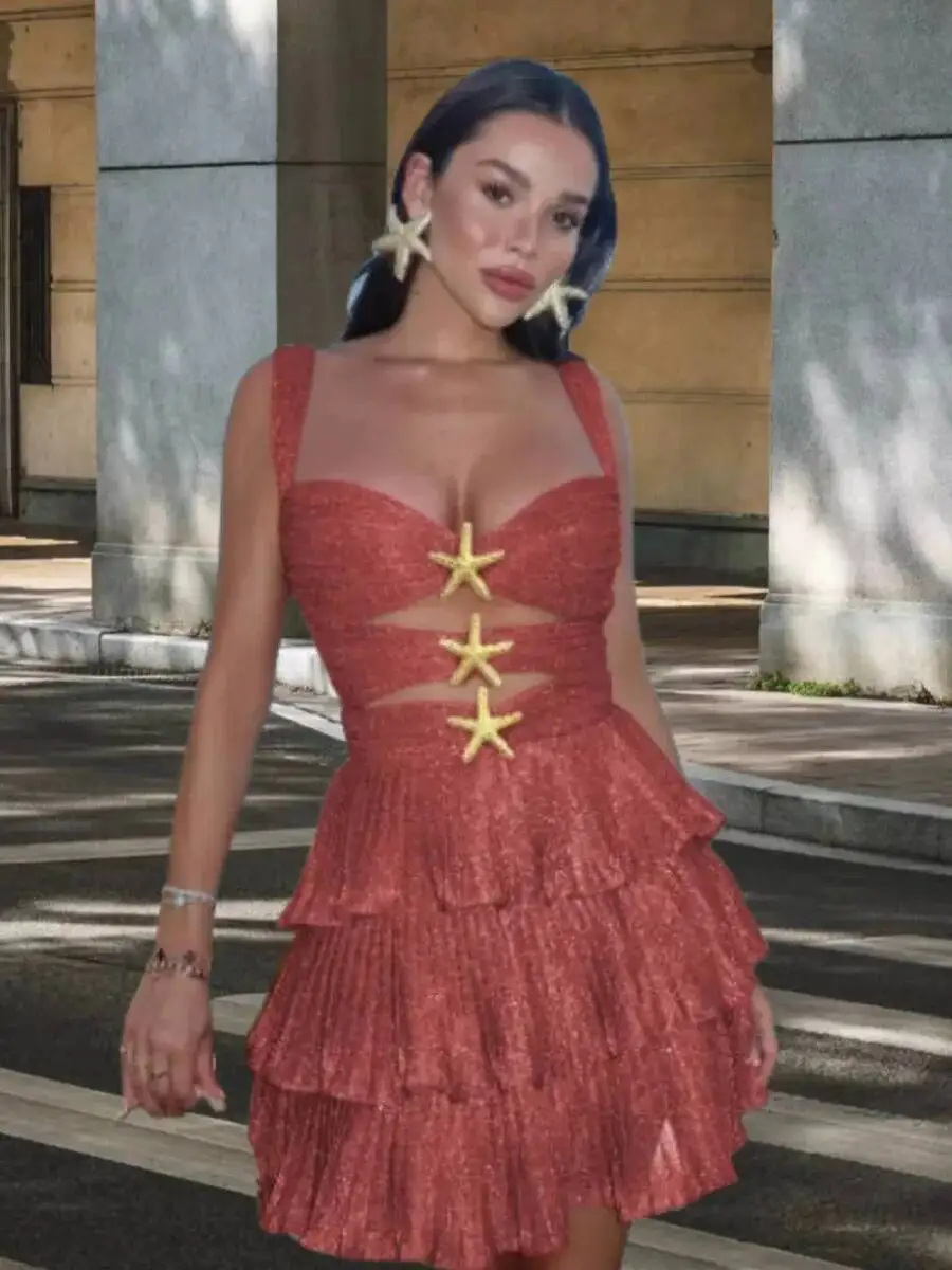 Vestido corto de sirena vestido camisola elegante corto de mujer vendaje recortado sin mangas Halter cintura alta A-line Mini vestido de moda HBJ8