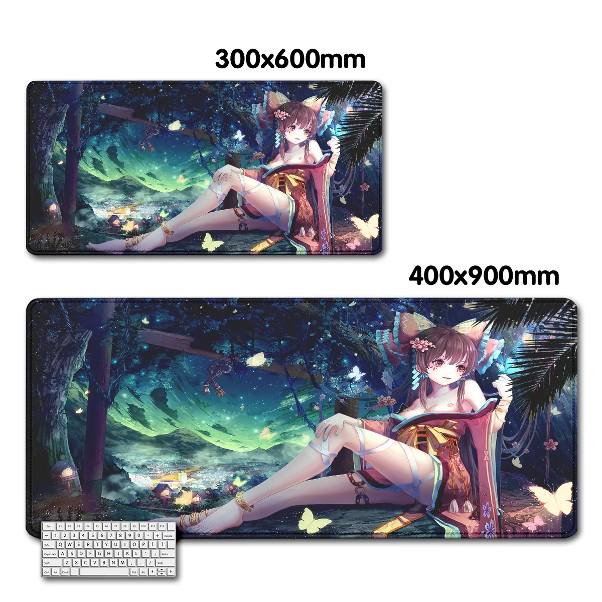 مشروع أنيمي توهو لوحة ماوس كبيرة للألعاب ، لوحة ماوس سميكة بحافة قفل ، لوحة مفاتيح كمبيوتر حصيرة طاولة مكتب #3