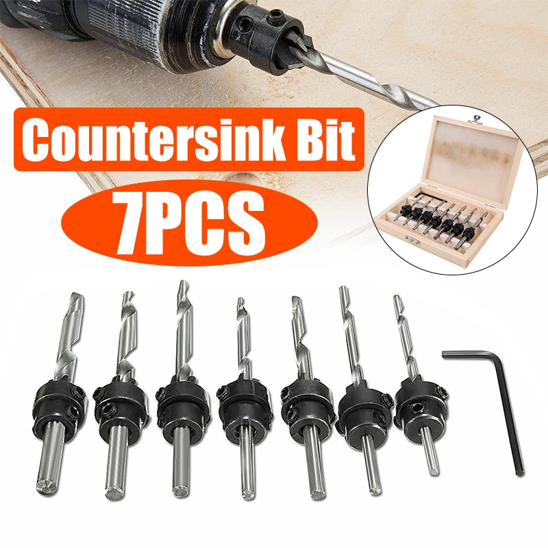 

7PCS-Countersink-Drill-Bit-Set-Screw-Woodworking-Chamfer-Tool-Quick-Change-5-6-7-8-9-10-12-Quick-Change-Hex-Shank-Screw-Wrench