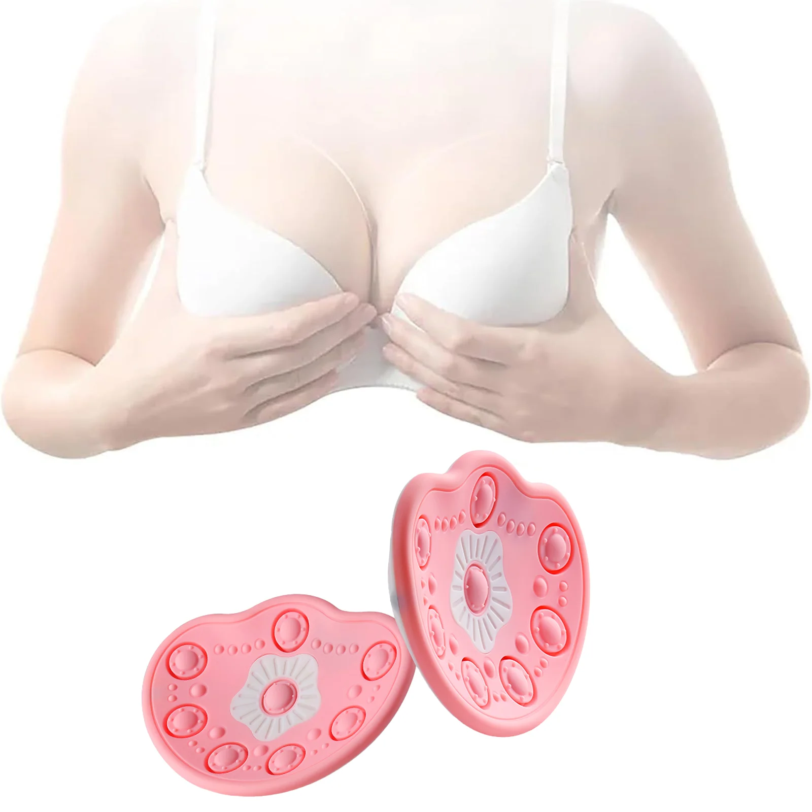 

Breast Massage Pads with Hot Compress Wireless Vibration Chest Massager Breast Enhancement Instrument Red Light Massage Therapy