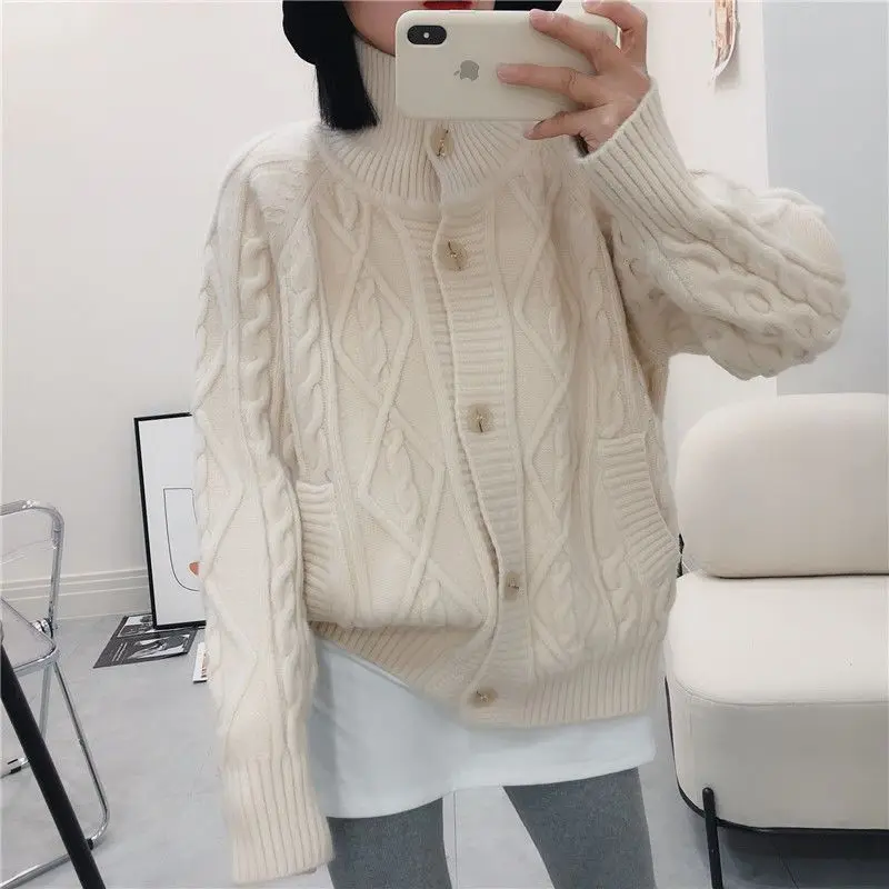 

Sweaters Jumpers Cardigans Womens Long Woman Fleece Yarn Thermal Pocket Oversize Mountain Camping Warm Thick Comfortable Cozy OL