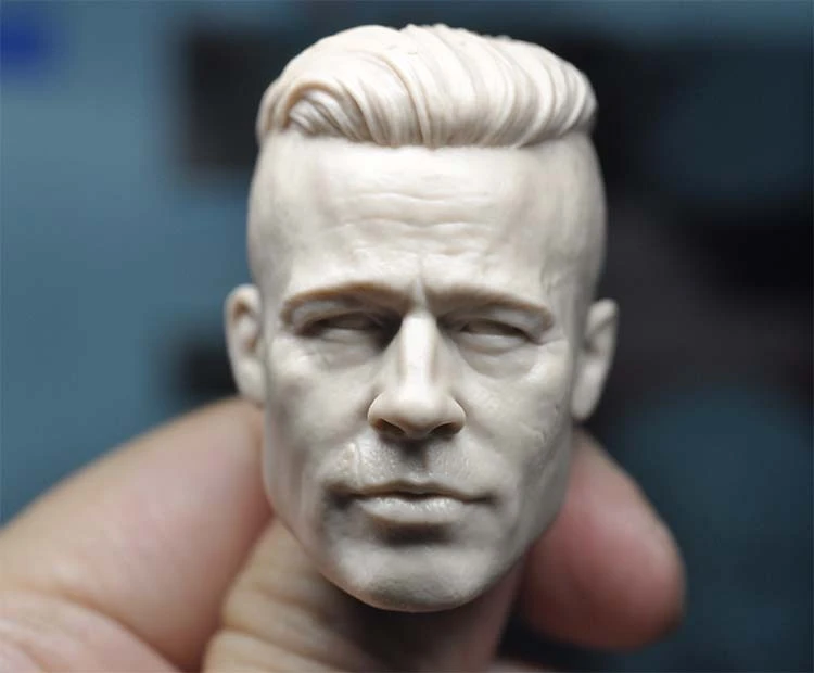 

1/6 Die Cast Resin Picture Model Assembly Kit Brad Pitt Head Carving (55mm) Unpainted Free Shipping