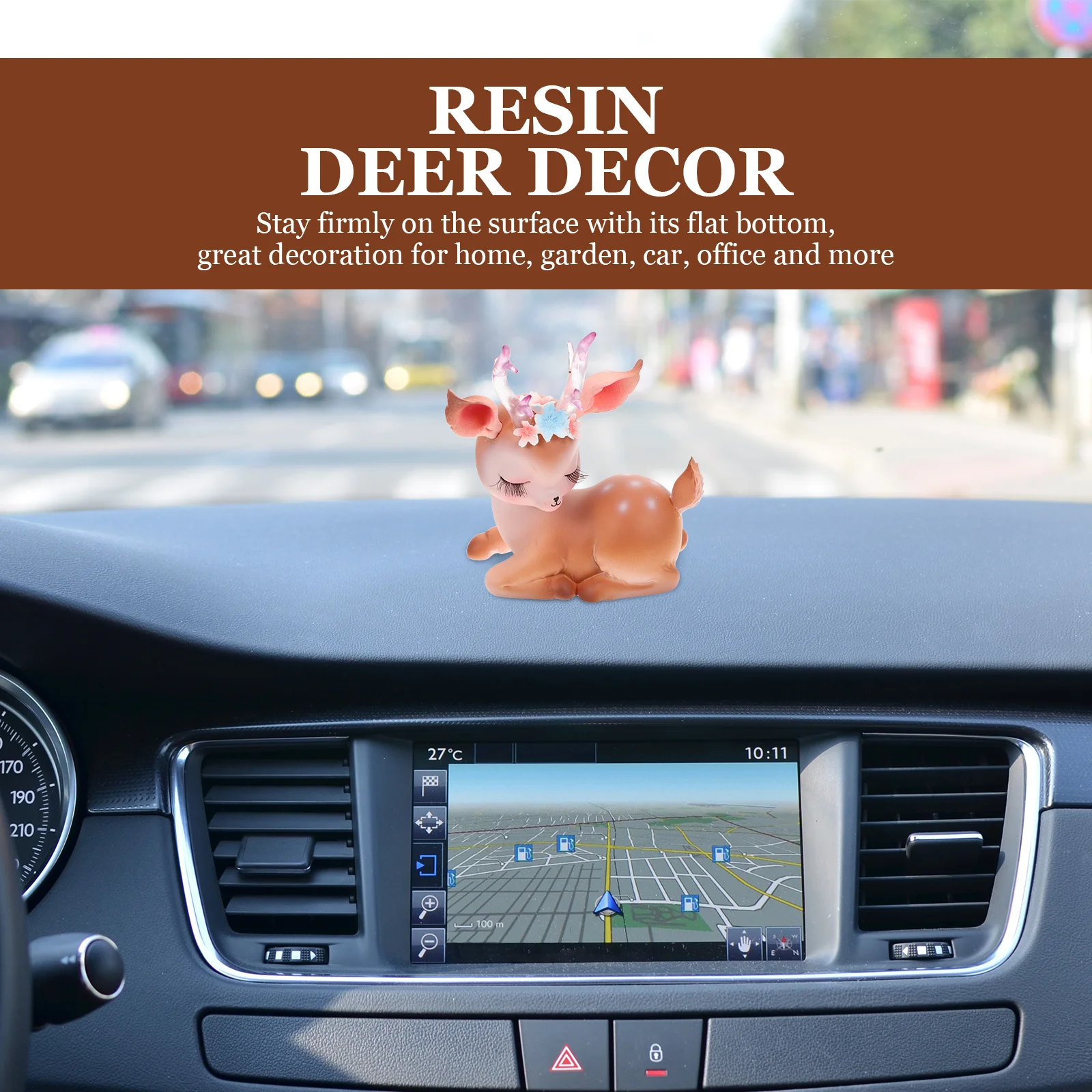 

Resin Deer Adornment Creative Desktop Decoration Home Office Car Decor Funny Vivid Style Lovely Gift for Friends