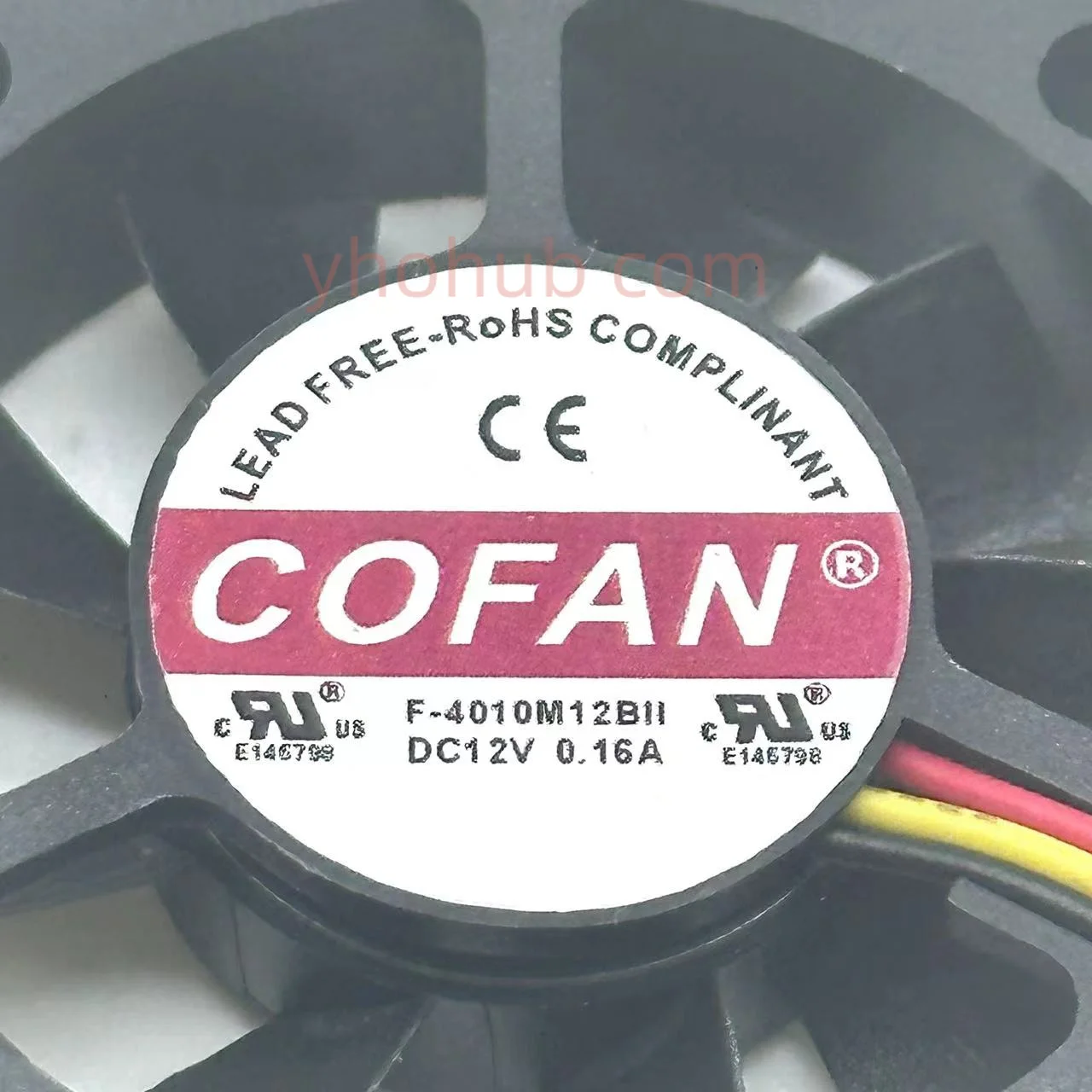 COFAN F-4010M12BII DC 12V 0.16A 40x40x10mm 3-Wire Server Cooling Fan