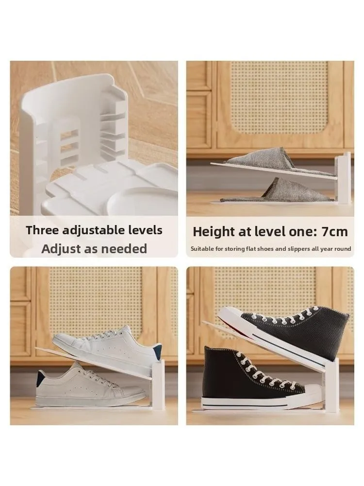

Регулируемый по высоте двухслойный складной пластиковый органайзер для хранения спортивной обуви, современный простой дизайн