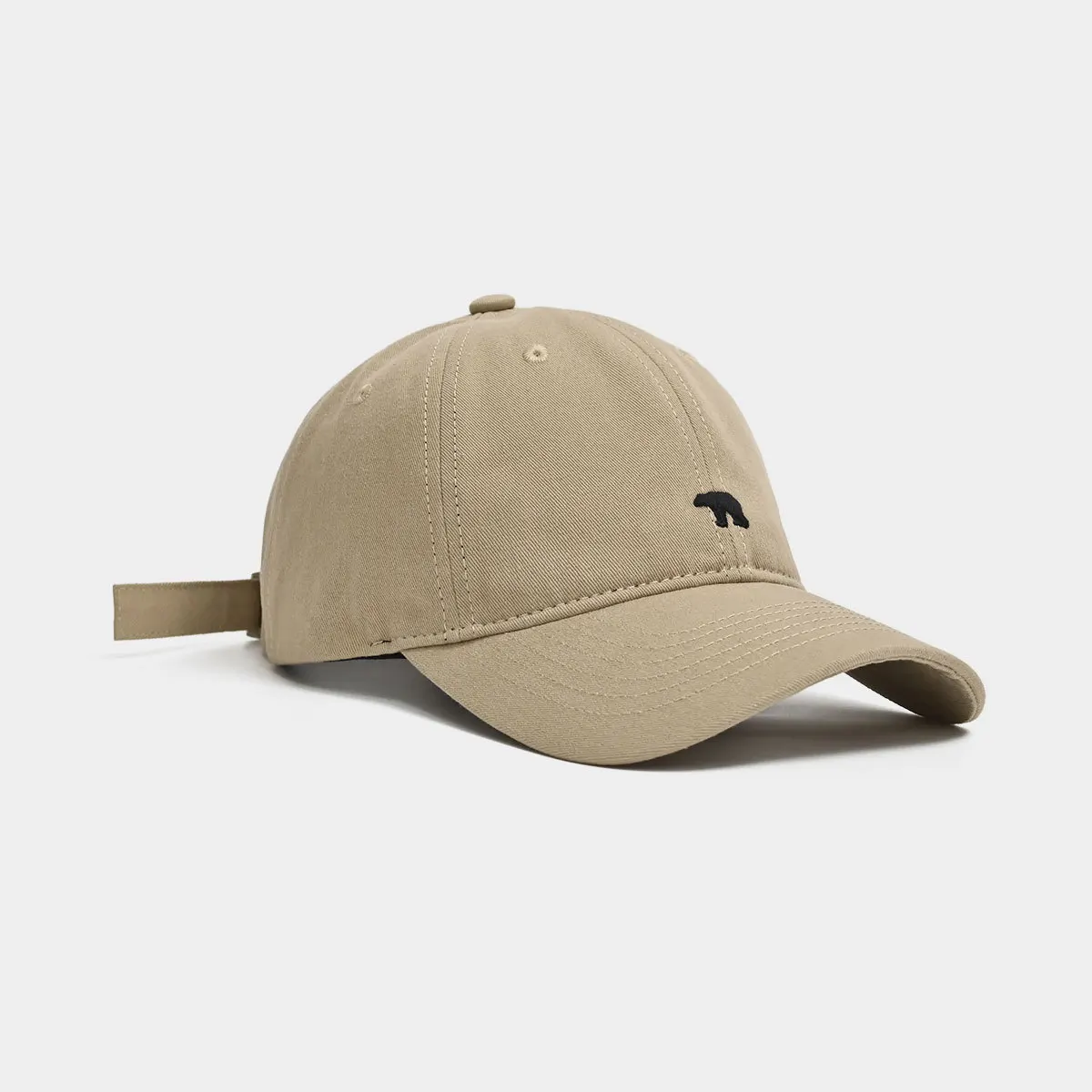 American Soft-top Polar Bear Embroidered Baseball Cap For Women, Wide-brim Face-showing Small Soft-top Peaked Cap For Men