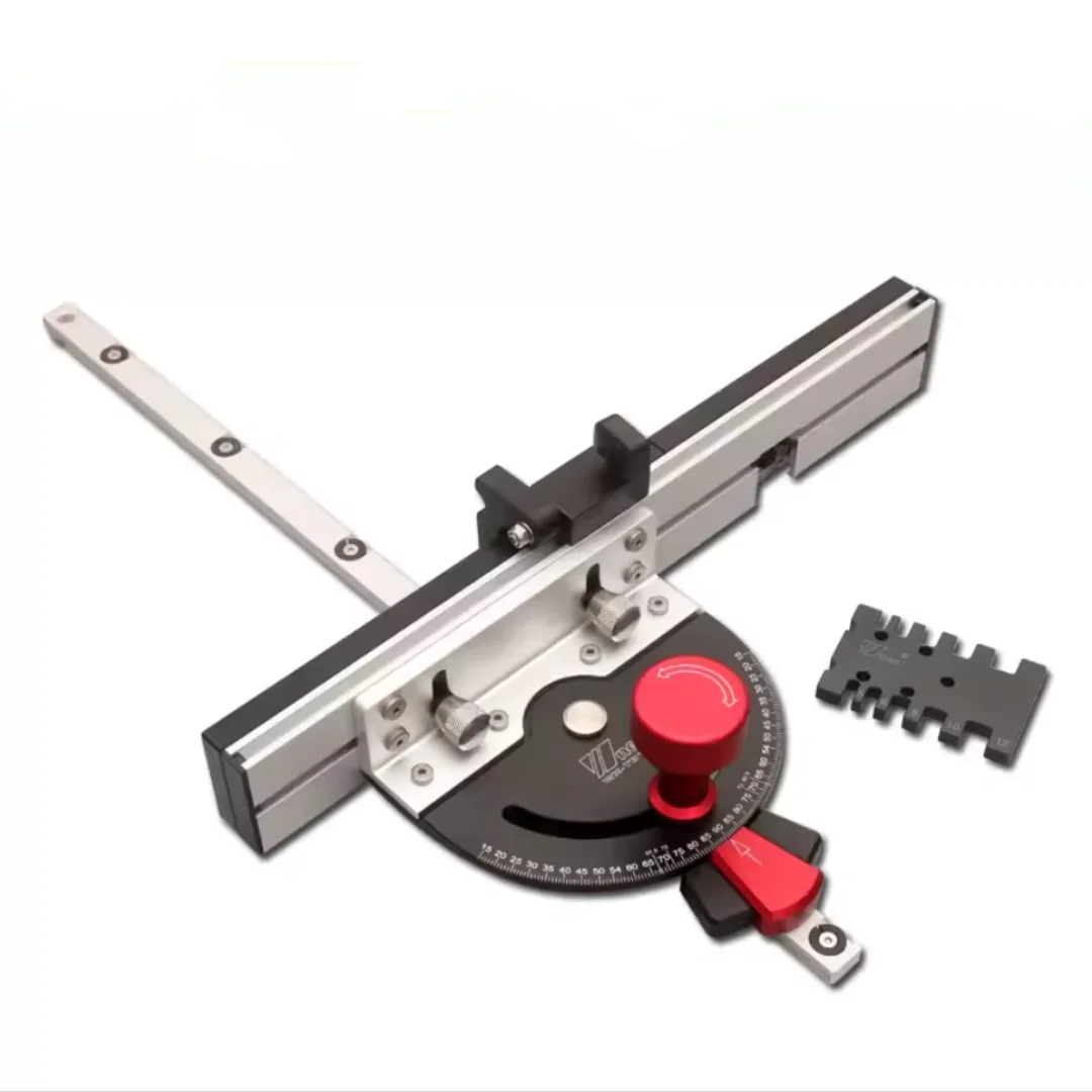 

Premium WX-TB178 Miter Gauge + Aluminium Box Joint Jig with Adjustable Flip Stop + Box Joint Jig Adjuster