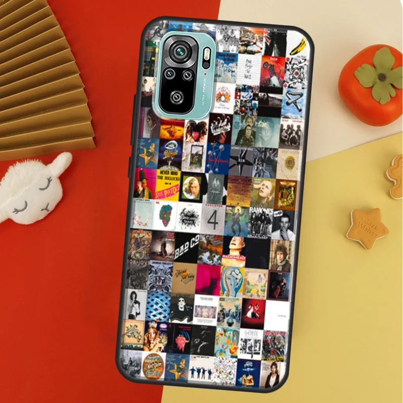 Classic Rock Vinyl Records Case For Xiaomi Redmi Note 11 10 9 7 Pro 10S 9S 8T Redmi 10 10A 10C 9A 9C 9T Soft Back Cover