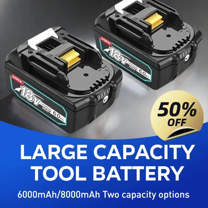 

BL1860 BL1830 18V for Makita Lithium Battery 6.0/8.0Ah Rechargeable Battery LED Lithium-ion Replacement