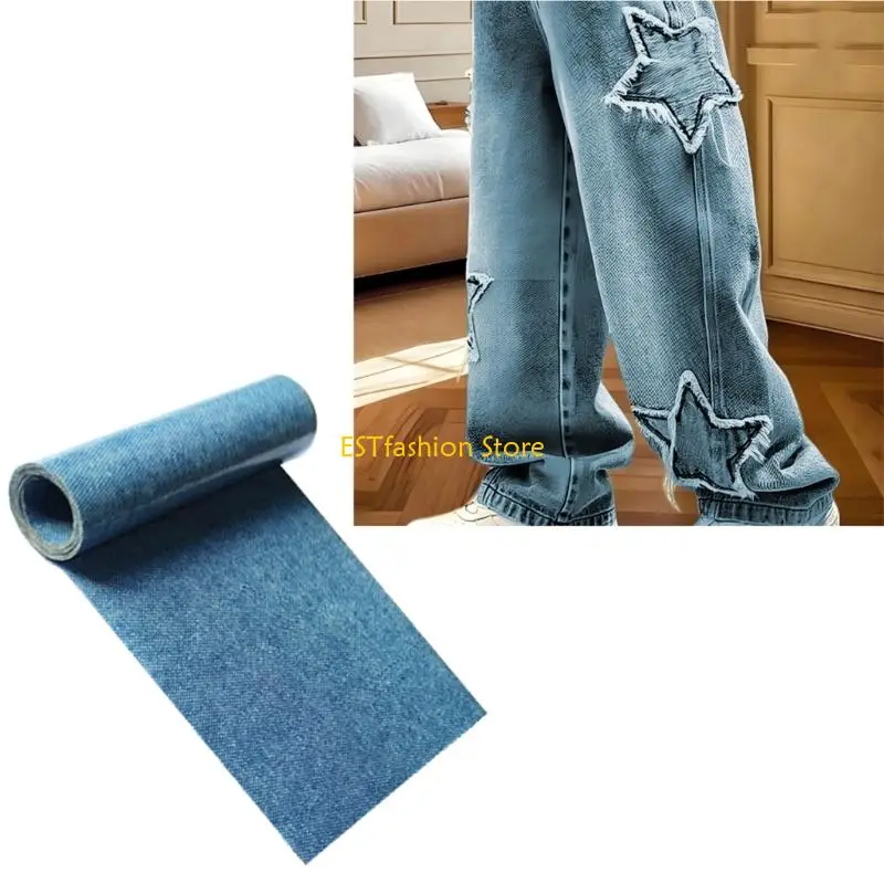Y5GC Reusable Jeans Fabric Applique For Creative Garment Decoration Easy Iron On Design Patches Craft Project Accessories