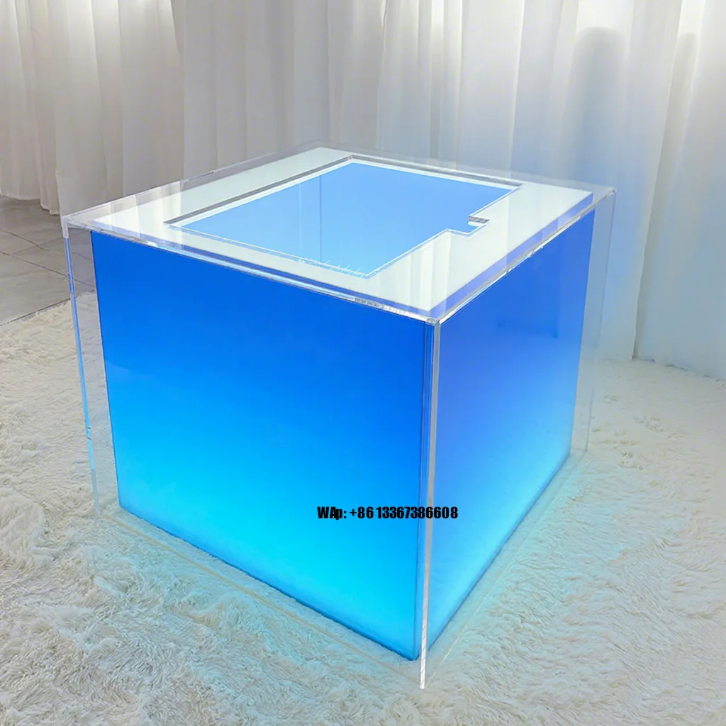 Customize Luxury Thickened Led Light Glow Acrylic Bar Counter Feet Sturdy Furniture Accessories Large Acrylic Table Legs