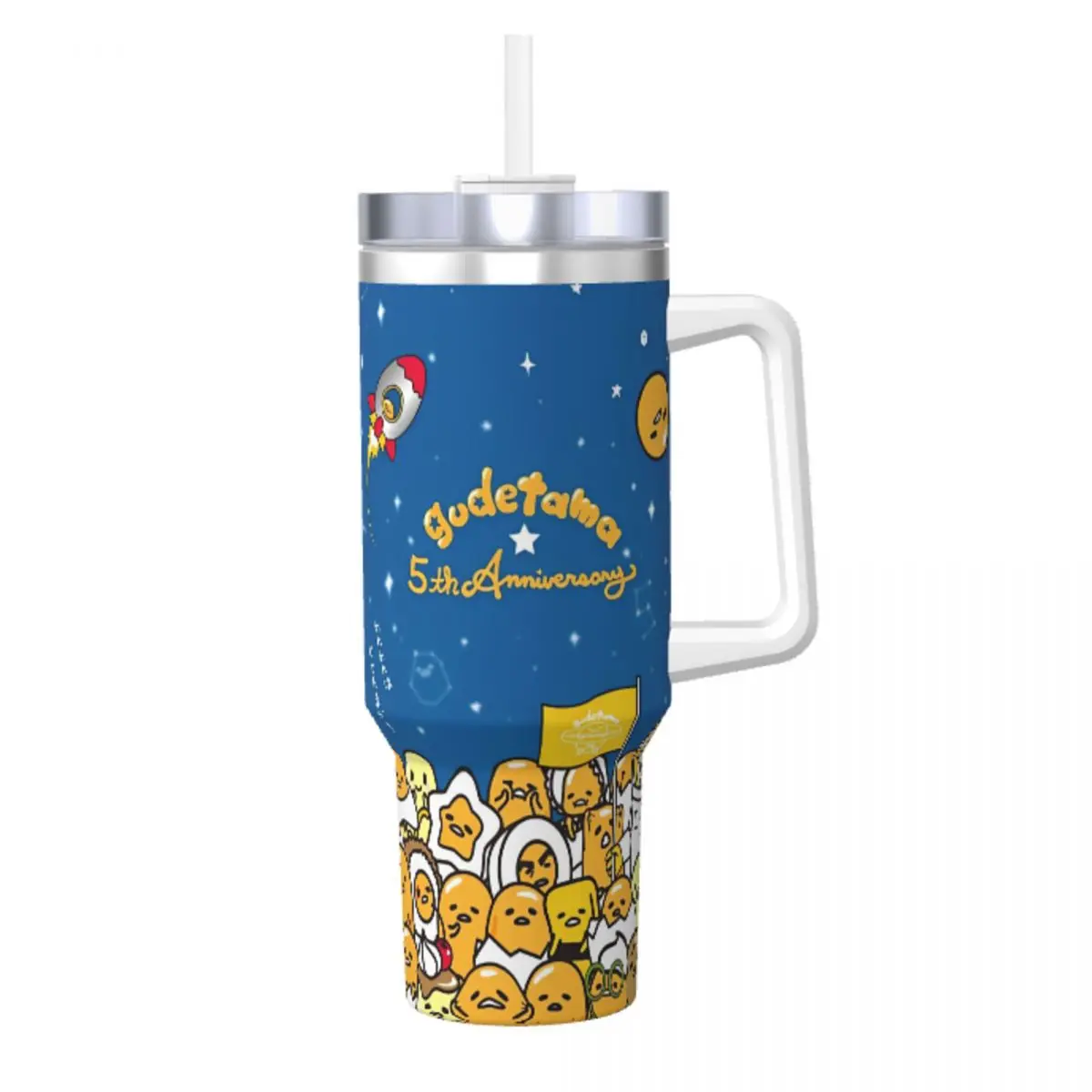 Stainless Steel Tumbler Sanrio Gudetama 5th Anniversary Special Thermal Cups Leakproof Cold and Hot Mugs Cup Water Bottle