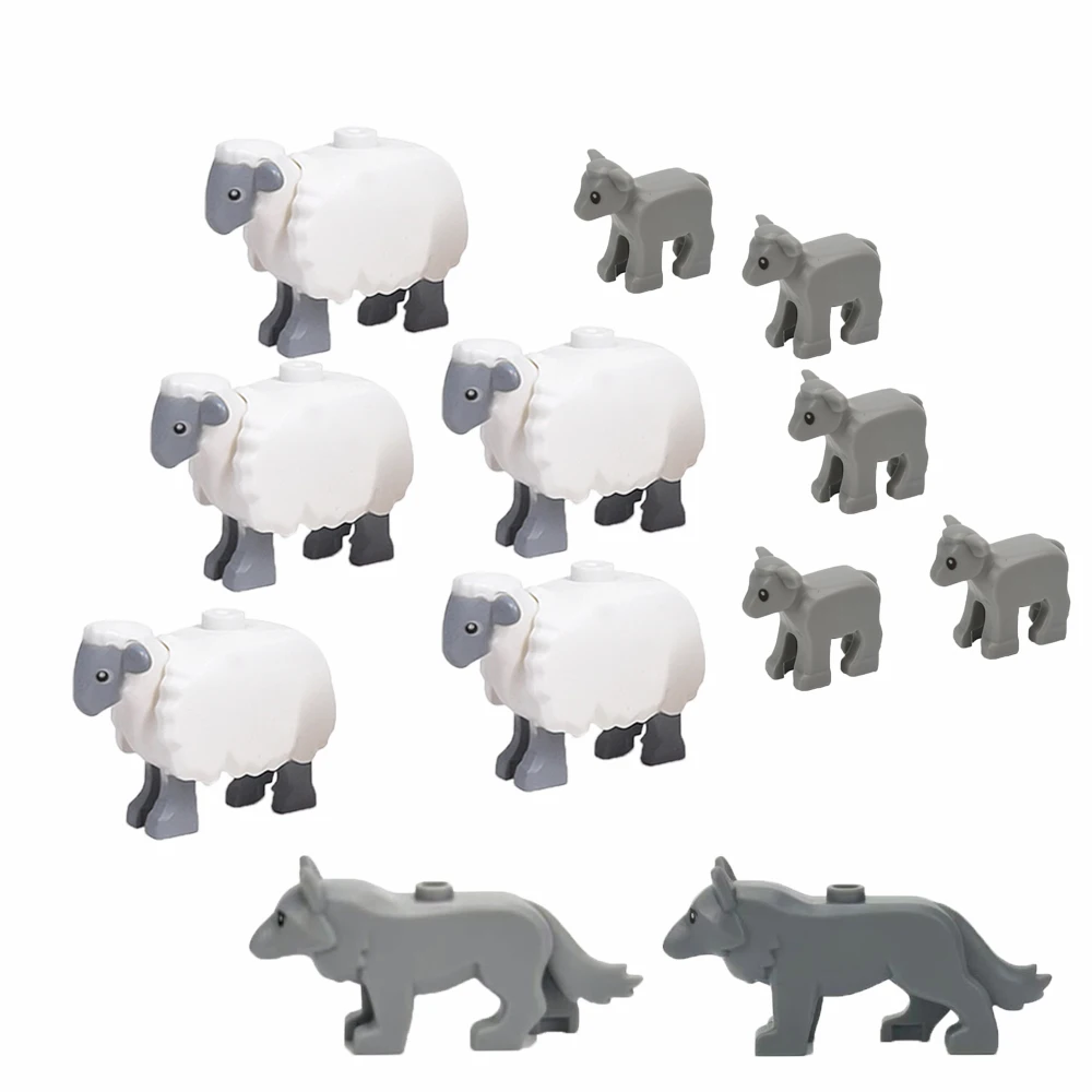 Boerderij & Wilde Dieren Bouwstenenset - Realistische geit-, schapen- en wolffiguren - Educatief speelgoed - afbeelding 1
