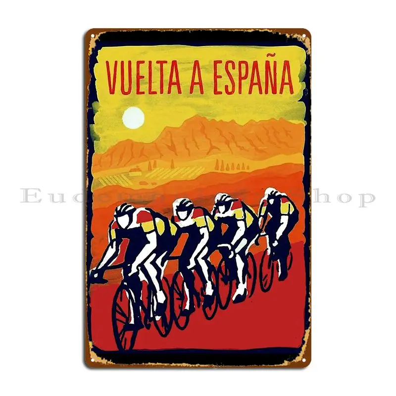 Vuelta A Espana Vintage Bicycle Racing Print Metal Signs Bar Cinema Print Design Create Tin Sign Poster