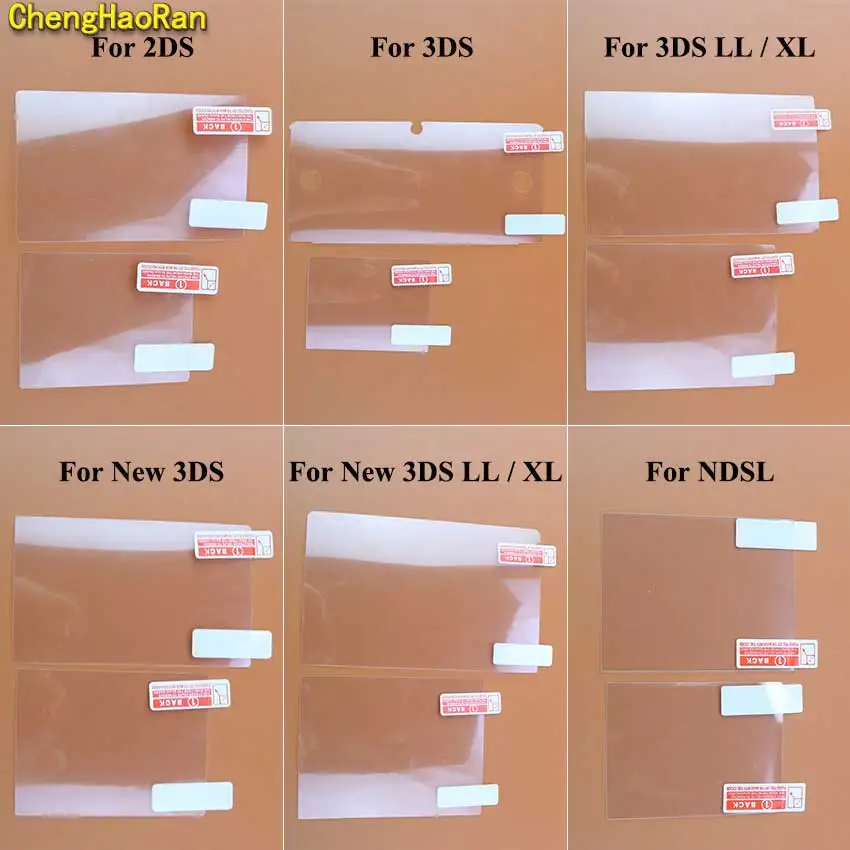 

10pcs Top Bottom HD Clear Protective Film For 2DS New 3DS LL XL NDS Lite LCD Screen PET Film For GB GBA SP GBC GBP GBM PSP3000