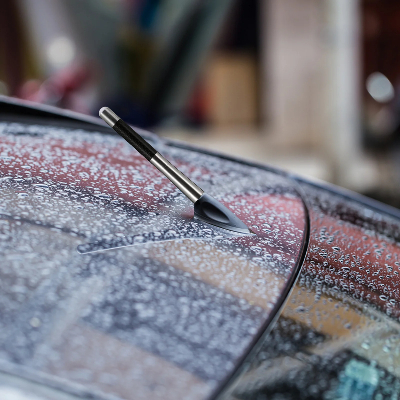 

2 pcs Aluminum Alloy Antenna 12Cm Carbon Fiber Short Rod Car Roof Radio Signal Receiver Metal Antenna For Am Fm Car Styling