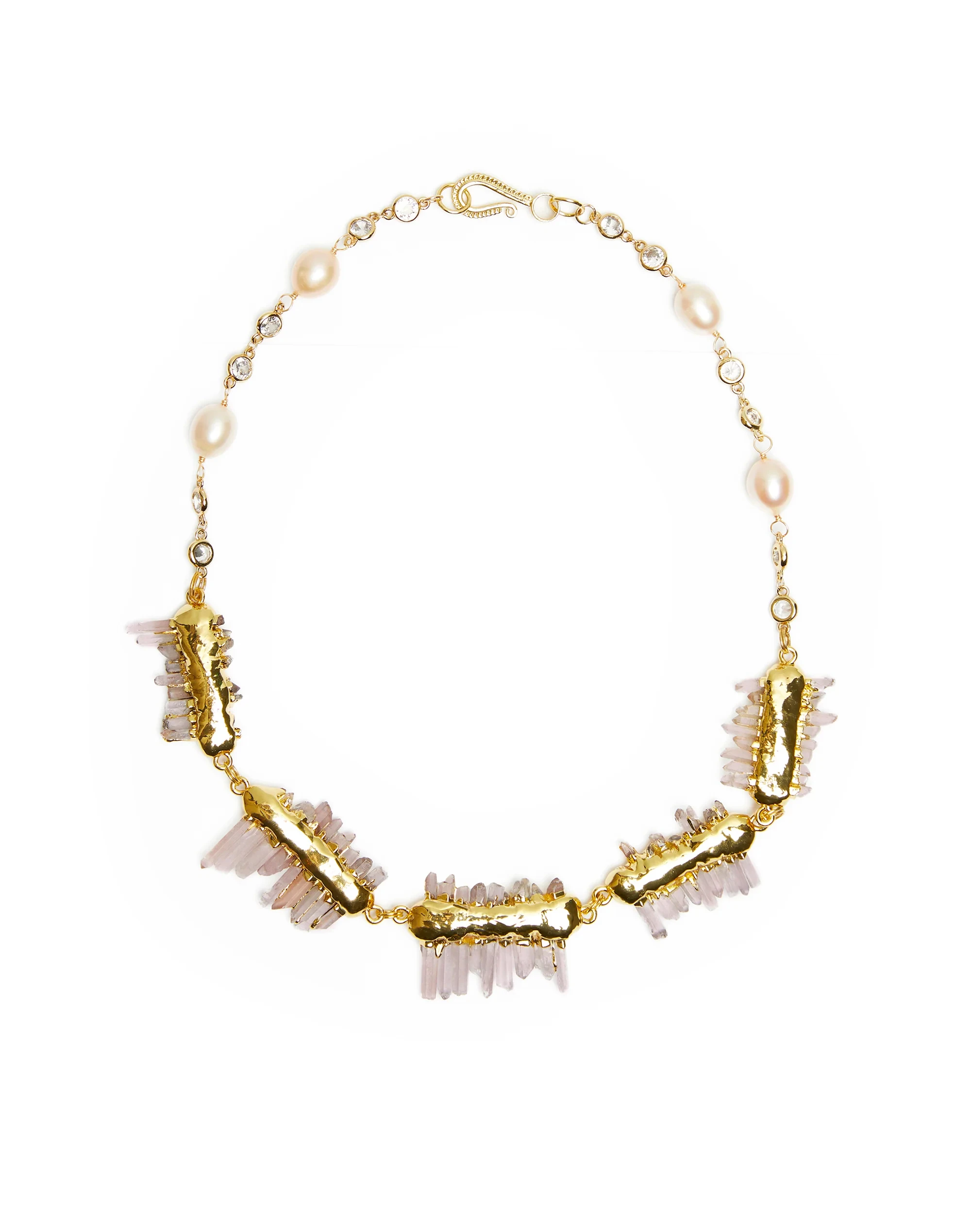 

Necklace Natural Crystal Layered Quartz Crystal Cluster Freshwater Pearl Jewelry Accessories Fashion Design New Wholesale