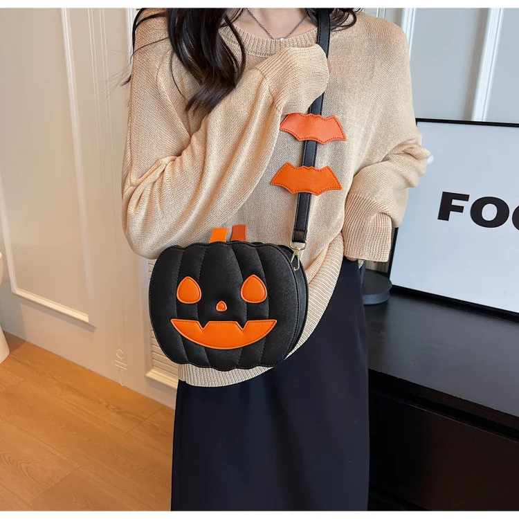 Halloween Pumpkin Bags Shoulder Bags Cute Gifts Candy Bags Cross Body Lovely Personality Creative New Messenger Bags Girls Boys