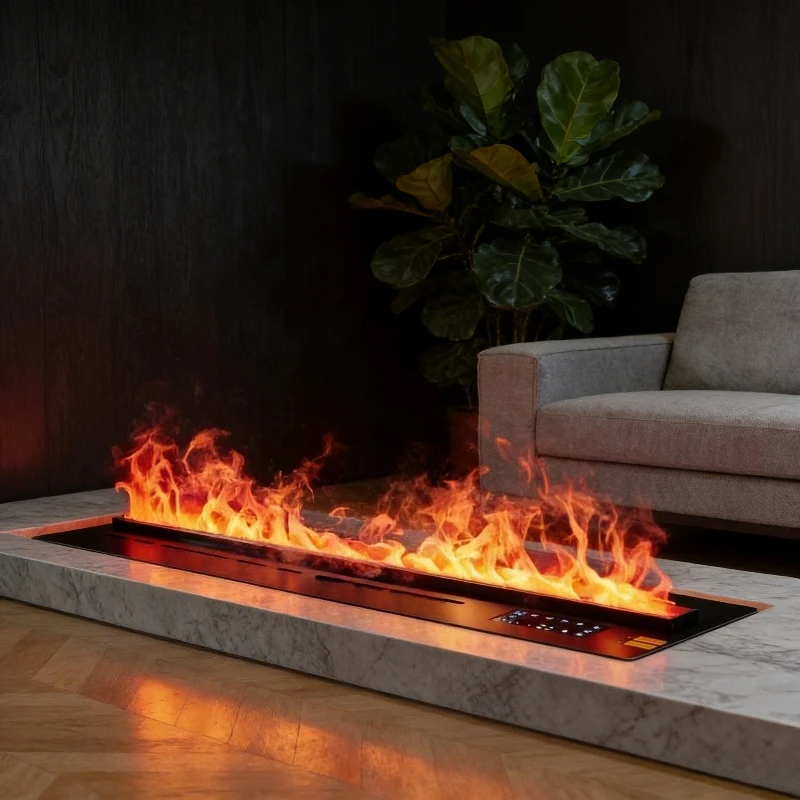 

Electric Steam Fireplace As Wood Stove Alternative,tv Stand with Fireplace Electric,3D Realistic Flame,No Chimney Needed,firepit
