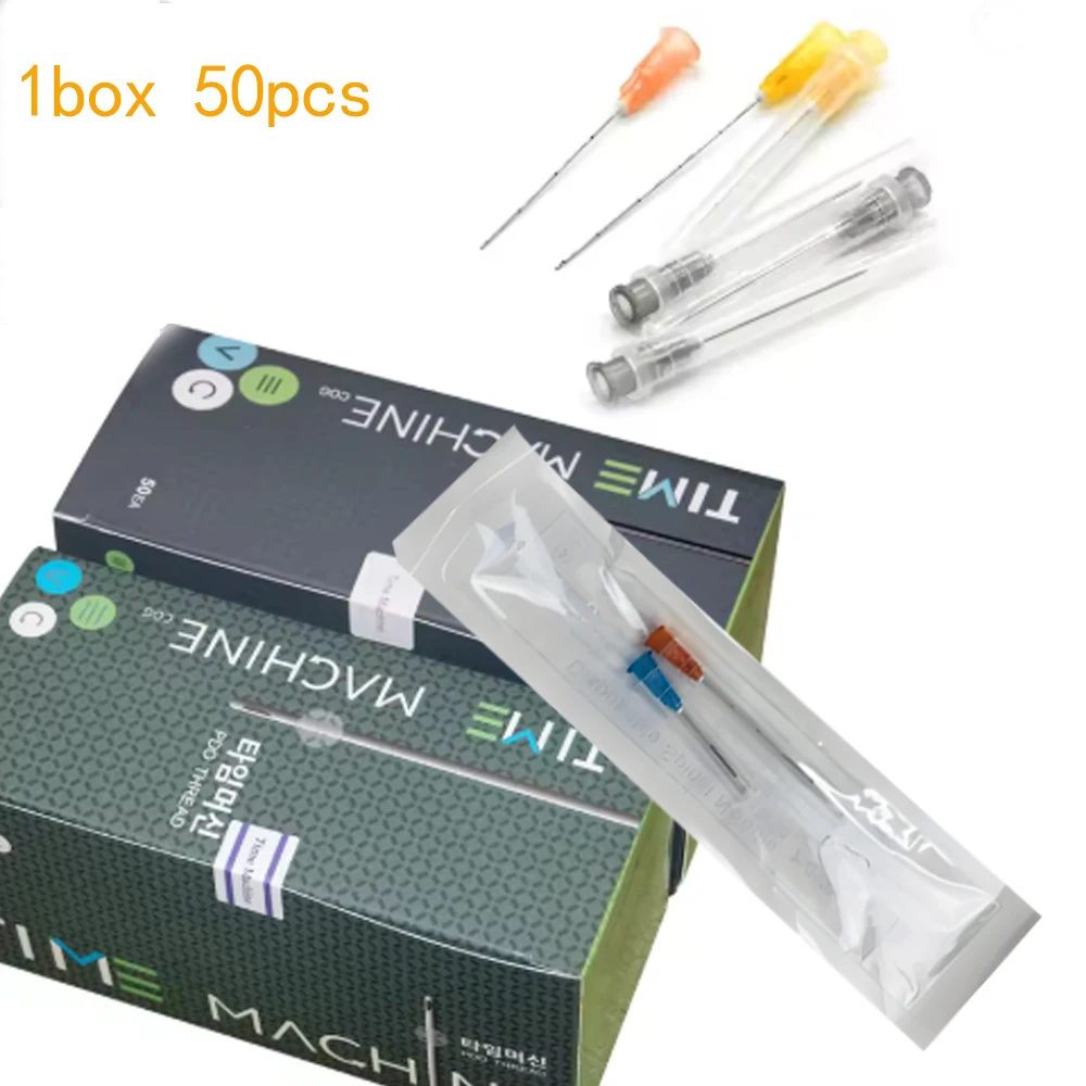 18G 22G 23G 25G 30G 38mm 50mm 70mm Disposable Blunt-Tip Cannula Micro Needle  for Body Piercing Filler Syringe