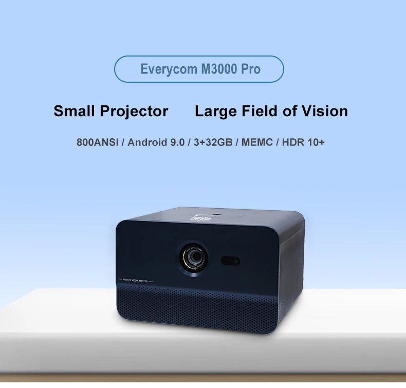 Everycom M3000 Pro Android 9.0 Smart TV 3D Home Theater  Projector 4K