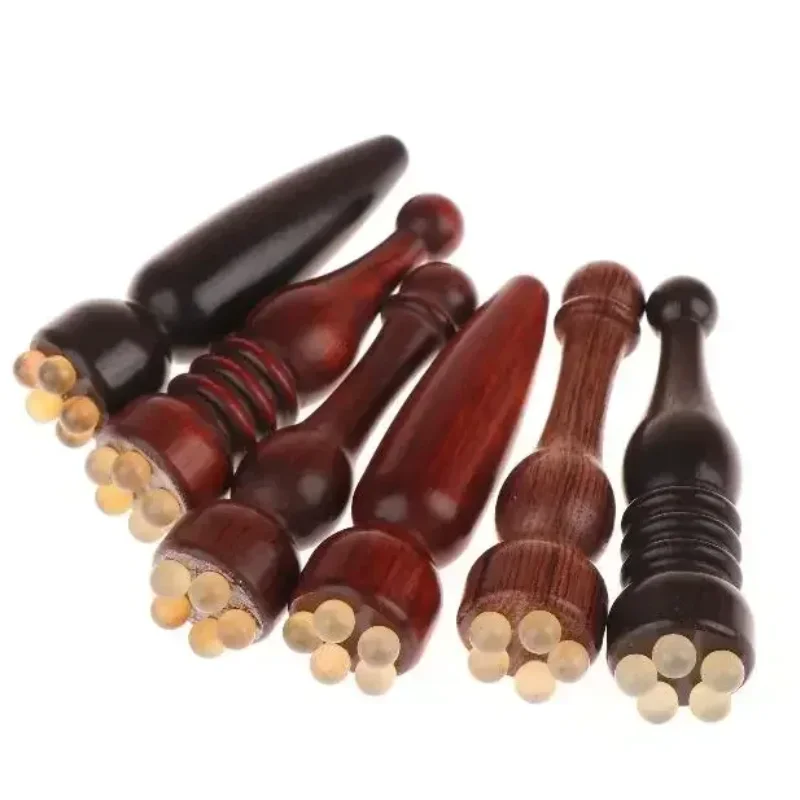 1 قطعة خشب الصندل عصا تدليك العين خمسة الخرز لوتس البذور أدوات تدليك الوجه غوا شا الوجه العناية بالبشرة مدلك تقليل الانتفاخ