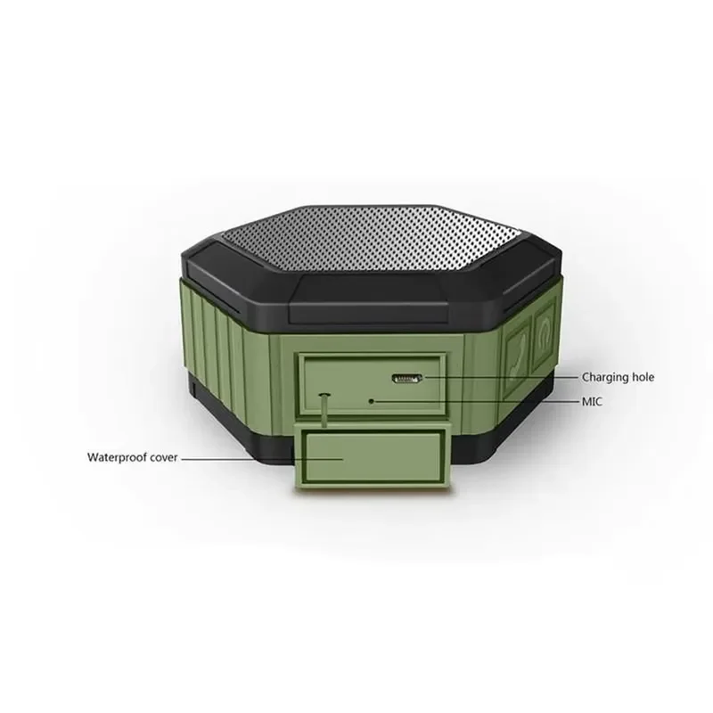 H67 th Passive Speaker Subwoofer RGB 600mAh Green Bass Music Portable Audio System